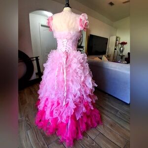 Chic Pink and Vibrant Pink Ruffled Dress Sweet 16/ Quince Dress